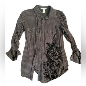 Charlotte Russe Lace Trim Long Sleeve Top Womens Rust Fall
